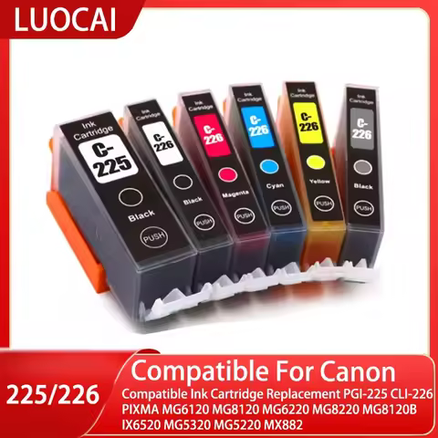 Compatible Ink Cartridge Replacement PGI-225 CLI-226 PIXMA MG6120 MG8120 MG6220 MG8220 MG8120B IX652