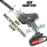 48V Cordless Chainsaw NANWEI🔥Ready Stock🔥Rechargeable Electric Reciprocating Saw Mini Chainsaw