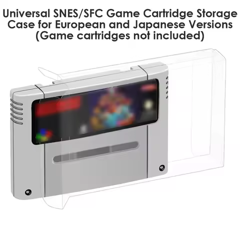 Clear Plastic Box Protector for SNES Super Nintendo Cartridge PAL Game Case Custom Fit Dust Proof St