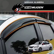 Nissan Almera 2011 to 2019 Nissan Almera N17 Door Visor Mugen Style 8 cm Width 1.8 mm Thickness Rain