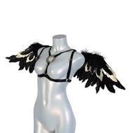Halo 綴飾翅膀束胸（黑）
