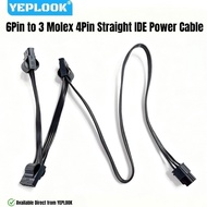 For Corsair HX Platinum, 6Pin to 3 Molex Straight, IDE 4Pin Power Cable for Corsair HX1200, HX1000, 