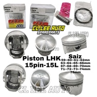PISTON LHK PIN15 - 15L EGO SYM 185 VF3I 59 60 61 62 63 64 65 66 67 68 69 70 71 72 73 74 75MM ELEGAN 