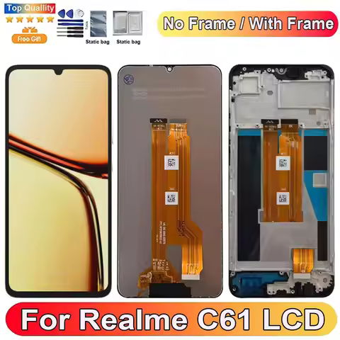 6.74''For Realme C61 LCD Display Screen Touch Panel Digitizer Replacement Parts For Realme C61 Scree