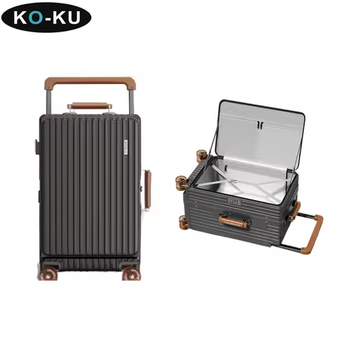 KO-KU Wide Handle Side-Opening Suitcase Aluminum Frame 30 Inch Large Capacity Expandable Suitcase 20