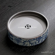 Bubble Small Coffee Table Kettle Storage Dry Mini Tea Tray Drain Blue White Round Household Pottery 