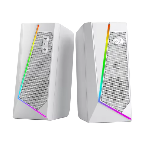 Redragon GS520 RGB Desktop Speakers, 2.0 Channel PC Stereo Speaker with 6 Colorful LED Modes, Enhanc