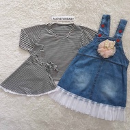 Gamis bayi overall jeans set