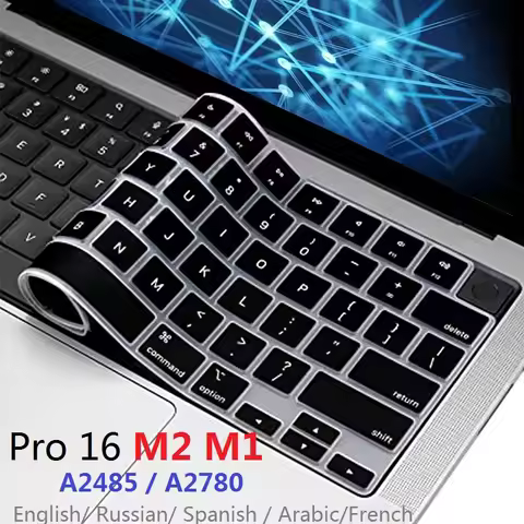 Soft TPU Keyboard Cover for Macbook Pro 14 M2 M1 A2442 A2779 2022 2021 EU US Spanish Russian Arabic 