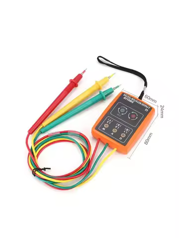 3 Phase Rotation Tester Digital Phase Indicator Detector LED Buzzer Phase Sequence Meter Voltage Tes