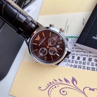 Dd2a EMPORIO AR2432 Black Samurai Three Eye Needle Business Casual Watch c86d1