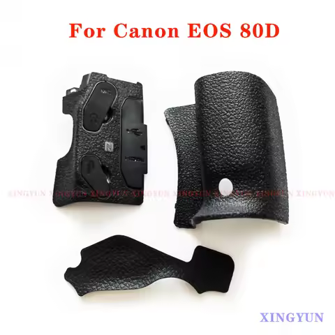 A Set 3pcs/NEW Original Body Rubber For Canon EOS 80D Hand Grip Side Shell USB Thumb Leather Rubber 