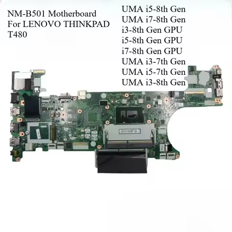 NM-B501 Laptop Motherboard for LENOVO for THINKPAD ET480 T480 Notebook Mainboard I3 I5 I7 7/8th Gen 