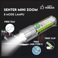 520A Mini Pocket Flashlight 8 Modes Waterproof Magnet Strobe Light 520