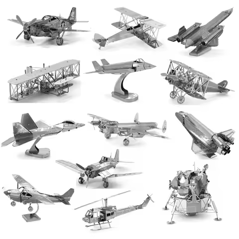 3D Metal Assembled Model DIY 3D Puzzle Fighter Aircraft Helicopter F22 F35 F15 Handmade Crafts Home 