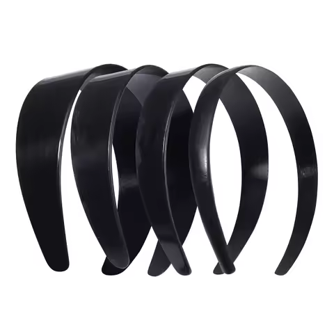5pcs 1.8/2.8/3.8/4.8cm Wide Black Hairbands Simple Headbands Hair Bands For Women Girls DIY Handmade