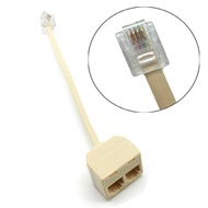 Telephone RJ11 Male Line to Double RJ11 Female Jack Filter Splitter Adapter