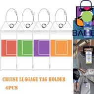 BAIHEE Suitcase Label Holder, Zip Seal Pouch Waterproof Cruise Luggage Tag Holders, Essentials PVC S