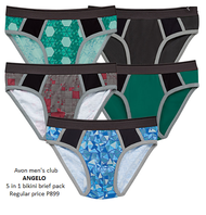 Avon mens club ANGELO 5 in 1 bikini brief pack