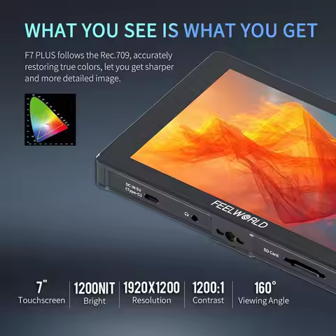 FEELWORLD F7 PLUS NEW 7-Inch DSLR Camera Field Monitor Touch Screen 4K HDMI High Brightness 1200nit