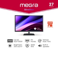 MEGRA Monitor 27 Inch Monitor PC Desktop Computer 75Hz Refresh Rate Laptop Monitor HDMI VGA Built In