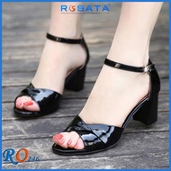 Beautiful Women'S High Heels Square Heels 6 Inch Black rosata ro246 Brand