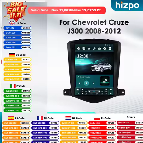 Hizpo 8Core DSP Car Multimedia Player for Chevrolet Cruze J300 2008-2012 GPS Intelligent Systems Aut