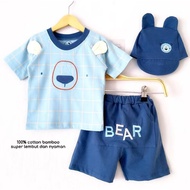Baby boy clothes | 3D suit plus hat | 3D 3 in 1 character baby suit