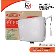 TECHPLAS 9L Elegen High Level Plastic Cistern PCL-1104 (1104-HL) Flush Tank Toilet Tangki Pam Tandas