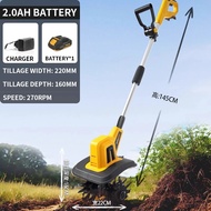 Handheld lithium battery micro tiller, tiller, agricultural tiller, small household electric hoe, ro