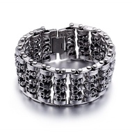 KALEN Punk 316สแตนเลสหลาย Skull หัวกำไลข้อมือสวยๆสำหรับชาย Biker โซ่มือสร้อยข้อมือเครื่องประดับ