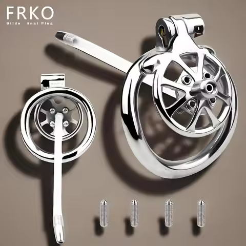 FRKO Rivets Stimulation Design Men Chastity Cage Device Silicone Urethral Catheter CBT Adult Games L