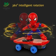 ALANFY Spider-man Music Toy For Kids Boys for Children Kids Acousto-optic Electronic Music Toys Spider Man Children's Toys Car Toy Stunt Scooters Automatic Flip