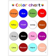 Laminated Big chart COLORS Educational Chart for kids, Laminated Chart Learning Materials Wall Chart