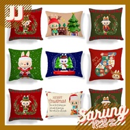 CHRISTMAS SNOWMAN PRINT SOFA CUSHION COVER 40X40 AND 45X30 CM