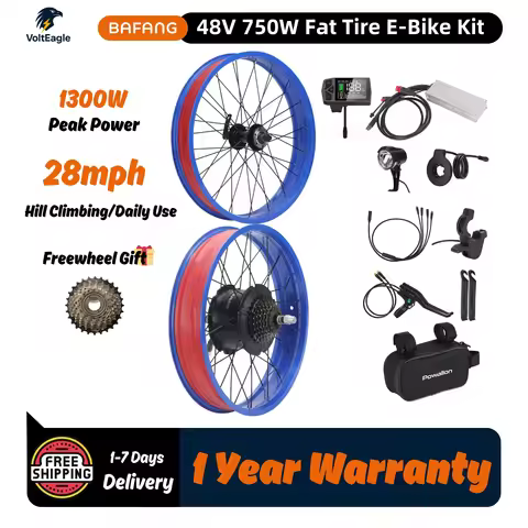 Bafang 750W Fat Tire Ebike Conversion Kit, G062 Rear Hub Motor, 20" x 4.0", 175mm O.L.D, 1300W Peak 