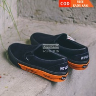 SEPATU PRIA TERBARU 2020 VANS WTAPS BLACK ORANGE SPG FULL SUEDE ORIGINAL PREM