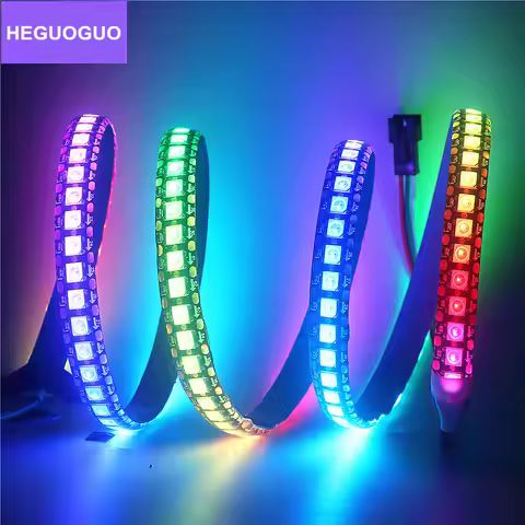 1m 2m 3m 4m 5m WS2812B WS2812 Led Strip,Individually Addressable Smart RGB Led Strip,Black/White PCB