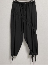 B Yohji Yamamoto 山本耀司 羊毛華達呢  寬褲 縮口褲 不對稱 變形 束口褲