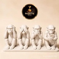 3d Printing Sizhi Monkey Decoration Modernization < Can't See Can't Hear Can't Say} Statue F28I