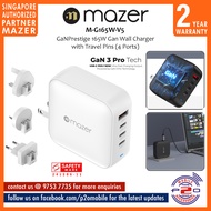 Mazer M-G165W-V5 GaNPrestige 165W Gan Wall Charger with Travel Pins (4 Ports)