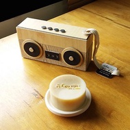 手工肥皂 2 入裝禮物盒 手提收音機造型 3 - 木質紋/奶油色