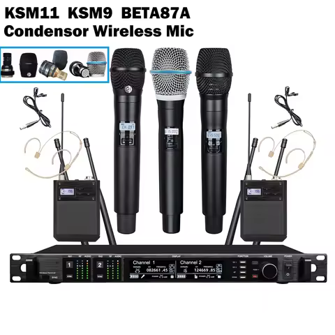 Leicozic Condensor Microphone KSM11 500/600/900Mhz Professional Microphone Wireless Microfone 2 Chan