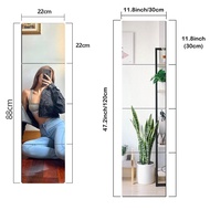 4Pcs Square Wall Mirror Bedroom Living Room HD Mirror Sticker Self Adhesive Acrylic DlY Mirror 20CM