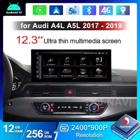DSP Stereo Carplay BT Android 15 Car Radio Video Multimedia Player for Audi A4L A5L 2017 - 2019 WiFi