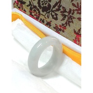 1291 Certified Grade A Ice White Jadeite Jade Ring Ring Size 4 US