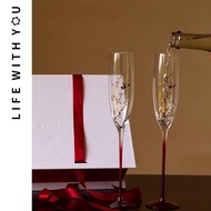 Highend Champagne Glass for Wedding Anniversary Gift for Wife Birthday Gift for Bride Gift for Newly