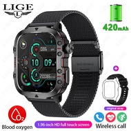 LIGE smart watch for men Waterproof Outdoor Sports Fitness Tracker Health Monitor jam tangan lelaki 
