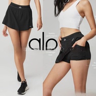 【ALO】 Alo Yoa Official Website Womens Quick-Drying Track Pants Skirt With Pocket Running Fitness Two