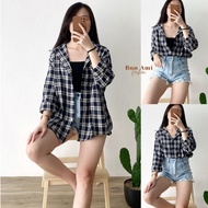KEMEJA NOONA - Flannel Shirt L-XXL / Tartan Shirt / Women's Flannel Shirt / Women's Plaid Shirt / Ov